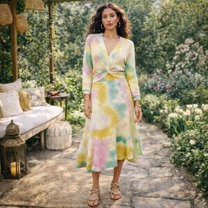 CURRENT AIR NWT Twist Front Tie Dye Sweater and Midi Skirt Set, Size S
